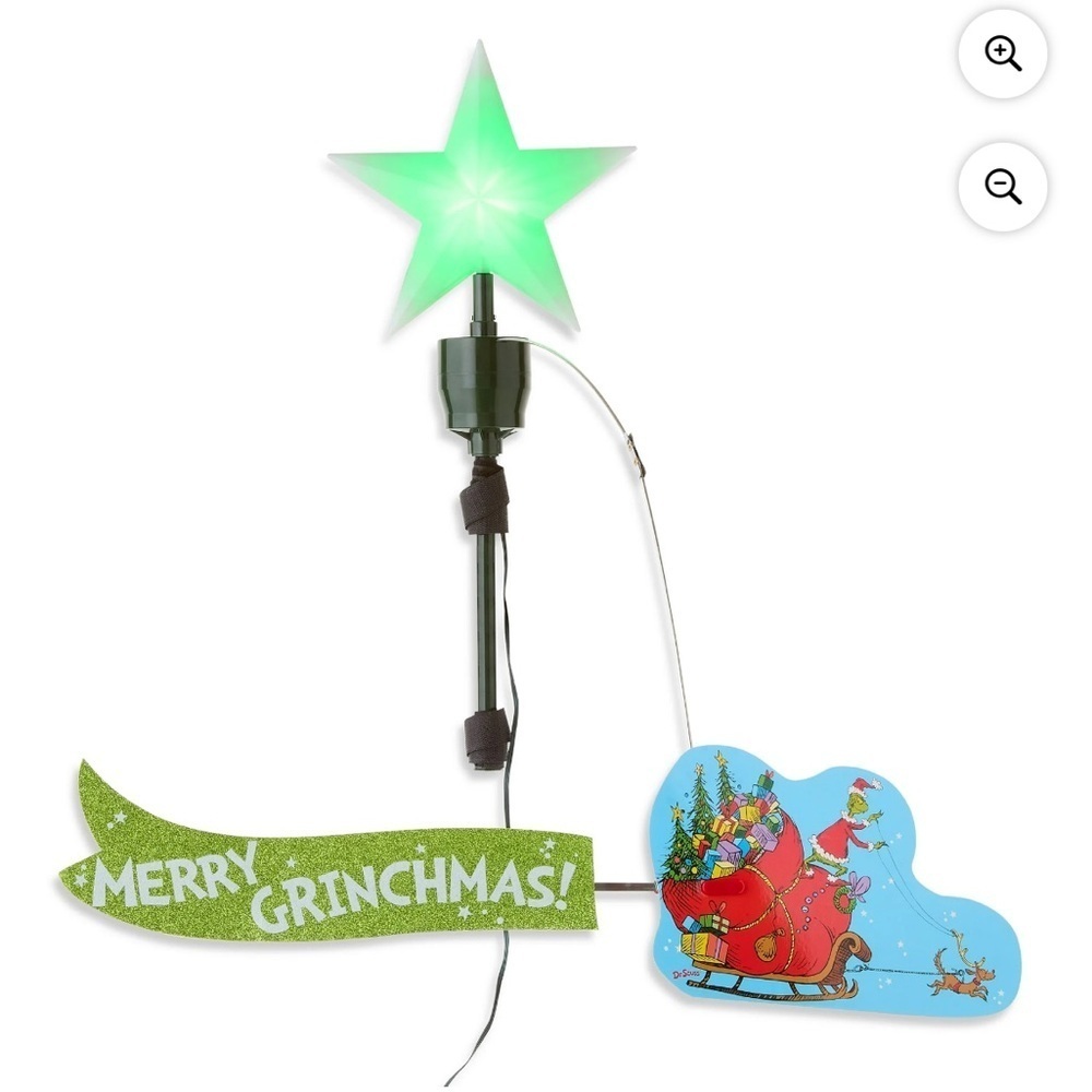 Dr. Seuss Grinch Animated Christmas Tree Topper NEW Holiday Decor Green Blue